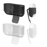 Geekria Ultra-Light Polycarbonate Belt Clip Earbuds Case Compatible with Apple AirPods Pro 3/2/1, Hard Shell for Hiking, Outdoor Activities, Tight fixation (Black/White 2 Pack)