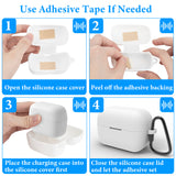 Geekria Silicone Case Cover Compatible with Soundcore by Anker C50i True Wireless Earbuds, Protective Earphones Skin Cover with Keychain Hook, Charging Port Accessible (White)