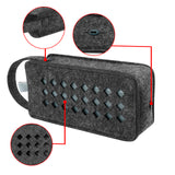Geekria Felt Speaker Case Cover Compatible with Anker Soundcore Case, Skullcandy Terrain XL, Protective Soft Skin, Replacement Portable Speakers Travel Carrying Sleeve (Black)