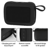 Geekria Silicone Speaker Case Cover Compatible with JBL GO 5 Case, Protective Soft Skin, Replacement Portable Speakers Travel Carrying Sleeve with Keychain Hook (Black)