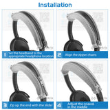 Geekria Replacement Ear Pads + Headband Cover for BOSE SoundTrue Around-Ear, AE2, AE2i, AE2w Headphones Headband + Replacement Earpads, Headset Ear Cushion Repair Parts (Dark Grey)