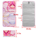 Geekria Portable Guitar Accessories Storage Bag, Foldable Easy Access Pockets Case, Picks Parts Holder Bag (Pink Marble)