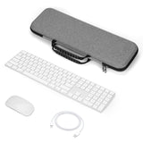 Geekria Keyboard Carrying Case, Hard Shell Protective Travel Bag. Compatible with Apple Magic Keyboard with Numeric Keypad and Apple Magic Mouse Combo Case. (Light Grey)