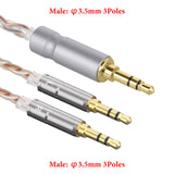 Geekria Apollo Copper Silver Braid Upgrade Audio Cable Compatible with HIFIMAN SUNDARA, Ananda Arya, HE4XX, Edition XS 3.5mm (1/8'') Male Replacement Headphones Cord (4.9ft/1.5m)