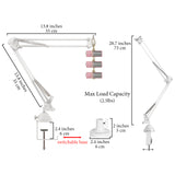 Geekria for Creators Microphone Arm Compatible with Razer Seiren V3 Chroma, V3 Mini, X Mic Boom Arm with Tabletop Flange Mount, Suspension Stand, Desk Mount Holder (White)