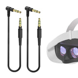 Geekria VR Short Audio Cable Compatible with Oculus Quest 2, HTC Virtual Reality Headset, 3.5mm to 3.5mm Male to Male, TRS Replacement Cable for Headphones ( 2 Pack / 1ft )