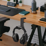 Geekria Gaming Headset Headphone Hook Stand, Under-Desk Headphone Stand Mount Holder with 360° Rotation Adjustable, Compatible with Bose, Sony, AKG, Sennheiser, JBL, B&O, Beats, ATH (Black)