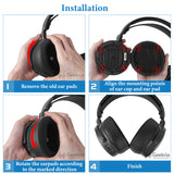 Geekria Sport Cooling Gel Replacement Ear Pads Compatible with Audeze Maxwell Wireless Headphones, Smooth Ice Silk Fabric Earpads and Ear Cushions Repair Parts (Black)
