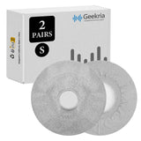 Geekria 2 Pairs Knit Fabric Headphones Ear Covers - Product Safety Certified - Washable & Stretchable Earcup Protectors for On-Ear Headsets, Sweat Pads for Gym, Meeting (Size S / Grey)