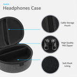 Geekria Shield Case Compatible with Sony WH-XB910N, Marshall MONITOR III ANC, Logitech H800 Headphones, Replacement Protective Hard Shell Travel Carrying Bag with Cable Storage (Dark Grey)