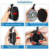 Geekria Comfort Hybrid Velour Replacement Ear Pads for Turtle Beach Stealth Pro Headphones, Ear Cushions, Repair Parts (Black)