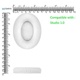Geekria QuickFit Replacement Ear Pads for Monster Beats Studio 1.0 (1st Gen) Headphones Ear Cushions, Repair Parts (White)