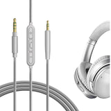 Geekria Audio Cable with Mic Compatible with Bose QuietComfort Ultra, QCSE, QC45, QC35 II Headphones, 3.5mm to 2.5mm Replacement Stereo Cord with Inline Microphone, Volume Control (4ft/1.2m)