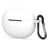 Geekria Silicone Case Cover Compatible with EDIFIER X2 True Wireless Earbuds, Protective Earphones Skin Cover with Keychain Hook, Charging Port Accessible (White)