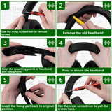 Geekria Headband Pad Compatible with Microsoft Xbox Wireless Headphones, Replacement Band Repair Part (Red)