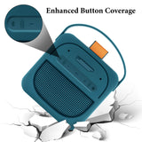 Geekria Silicone Speaker Case Cover Compatible with Bose SoundLink Micro II, Protective Soft Skin, Replacement Portable Speakers Travel Carrying Sleeve with Keychain Hook (Dark Blue)