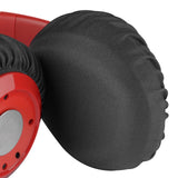 Geekria 2 Pairs Flex Fabric Headphones Ear Covers, Washable & Stretchable Sanitary Earcup Protectors for Over-Ear Headset Ear Pads, Sweat Cover for Gym, Gaming (M / Black-Red)