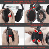 Geekria Comfort Laminated Fabric Replacement Ear Pads for Sennheiser HD505, HD515, HD555, HD518, HD558, HD559, HD569, HD579, HD589 Headphones Ear Cushions, Headset Earpads (Black)