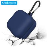 Geekria Silicone Case Cover Compatible with Sony LinkBuds Open WF-L910, True Wireless Earbuds, Protective Earphones Skin Cover with Keychain Hook, Charging Port Accessible (Blue)