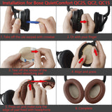 Geekria Replacement Ear Pads and Headband Cover Set for Bose QuietComfort QC2, QC15 Headphones, Repair Parts(Black)