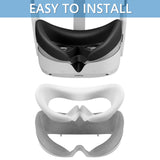 Geekria Sweat Proof Silicone Face Cover Pad Compatible with Pico Neo 4 Protective Lens Cover Accessories, Washable Lightproof Anti-Leakage Fit for Pico Neo 4, Replacement Accessories (White)