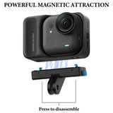 Geekria Magnetic Adapter Mount Compatible with Insta360 GO Ultra Action Camera, Metal Quick Release Adapter Accessories Suitable for Tripod, Selfie, Vlogging (Black)