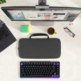 Geekria Keyboard Hard Shell Case, Compatible with Logitech G512 X 75, Alto Keys K75M, nuphy Kick75, Attack Shark ajazz AK820, Redragon K673, YUNZII B75 Travel Carrying Bag (Dark Gray)