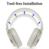 Geekria Protein Leather Headband Pad Compatible with Bowers & Wilkins Px7 S3 Px8 S2, Comfort Replacement Band for Headphones, Headset Head Top Cushion Cover Repair Part (White)
