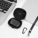 Geekria Shield Earbud Case Compatible with JBL Vibe Beam 2, Tune Buds, Replacement Hard Shell Travel Carrying Bag with Carabiner Clip (Black)