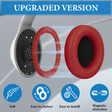 Geekria SNAP Magnetic Ear Pads for Beats Studio 3 Wireless, Studio 2 Wireless, Studio 2 Wire Magnetic Easy Switch Ear Cushions, Exchange Earpads in Seconds (Red Protein Leather, 1 Pair)