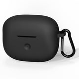 Geekria Silicone Case Cover Compatible with B&W Pi8 True Wireless Earbuds, Protective Earphones Skin Cover with Keychain Hook, Charging Port Accessible, Front LED Visible (Black)