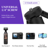Geekria Mini Tripod for Action Camera, Desktop Tabletop Stand Compact, Portable Travel, Compatible with DJI Osmo Pocket 3, Action 5 Pro Camera (Black)