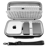 Geekria Desktop Computer Hard Travel Case, Compatible with Apple 2024 Mac Mini M4 / Mac Mini Pro, Fit for Magic Keyboard, Mouse, Trackpad and Accessories (Dark Gray)