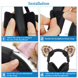 Geekria NOVA Headphone Beam Strap+Cat Ears Attachment Compatible with Bose, Sony, Skullcandy, Beats, Marshall Headphones, Easy DIY Installation, Comfortable & Stylish (Black / Leopard Print Pink)