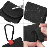 Geekria Earbuds Pouch with Belt Loop Compatible with JBL Vibe Buds 2, Tour Pro 3, TUNE BEAM, TOUR PRO 2 Earbud Case Belt Holster, Protective Case Cover with Clip Holder for Bag Strap (Black)