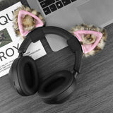 Geekria NOVA Headphone Beam Strap+Cat Ears Attachment Compatible with Bose, Sony, Skullcandy, Beats, Marshall Headphones, Easy DIY Installation, Comfortable & Stylish (Black / Leopard Print Pink)