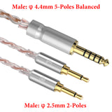 Geekria Apollo 4.4mm Balanced Male to Dual 2.5mm Male Headphone Upgrade Cable Compatible with HIFIMAN HE400S, HE-400i, HE560, HE350, HE1000 V2, 4-Core 6NOCC Copper Wire (8.2FT / 2.5M)