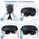 Geekria Silicone Headband Cover Compatible with AirPods Max Headphone, Headband Protector / Headband Replacement Easy DIY Installation No Tool Needed (Blue)