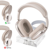 Geekria Headphones Charging Stand for Apple AirPods Max/AirPods Max 2 (USB-C), Acrylic Charging Dock, Base with Sleep Power Saving Mode (transparent)
