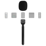 Geekria for Creators Wireless Interview Microphone Adapter, Mic GO Handheld Adaptor with Windscreen, Microphone Handle Mount Compatible with DJI MIC 1, MIC 2, Rode Wireless GO II (Black)