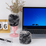 Geekria for Creators Furry Windscreen Compatible with Razer Seiren X, Seiren Emote, Seiren Elite, Mic DeadCat Wind Cover Muff, Windbuster, Windjammer, Fluff Cover Windshield (Grey / 2 Pack)