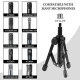 Geekria for Creators Tabletop Tripod Mic Stand Compatible with JBL Wireless Two, Sennheiser E835, E835-S, Audio-Technica ATM510 Microphones, Desktop Mic Stand with Foldable Non-Slip Feet