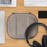Geekria Shield Headphones Case Compatible with Bose QC Ultra II, QC Ultra, QC 45, QC 35 II, QC 25, QC 2, QC SE, Replacement Hard Shell Travel Carrying Bag with Cable Storage (Light Brown)