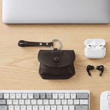 Geekria Portable Earbud Vegan Leather Pouch Compatible with Apple AirPods Pro 3, Sony WF-1000XM6 and More, Storage Pouch for Wireless Earbuds, Keys, Cables & Small Accessories (Brown)