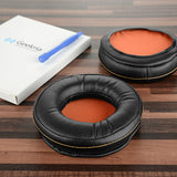 Geekria QuickFit Replacement Ear Pads for SteelSeries SIBERIA 800 840 Headphones Ear Cushions, Headset Earpads, Ear Cups Cover Repair Parts (Black / Orange)