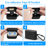 Geekria Silicone Case Cover Compatible with Sony WF-1000XM6 (Model YY2985) True Wireless Earbuds, Protective Earphones Skin Cover with Keychain Hook, Charging Port Accessible (Black)