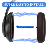 Geekria SNAP Ear Pads Replacement Kit for Beats Studio Pro Headphones, Magnetic Easy Switch Ear Cushions, Exchange Earpads in Seconds (Brown Protein Leather, 1 Pair)