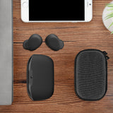 Geekria Shield Earbuds Case Compatible with Bose QuietComfort Ultra 2, JBL Endurance Zone, Soundcore V40i, Replacement Hard Shell Travel Carrying Bag with Carabiner Clip (Dark Grey)