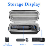 Geekria Carrying Case for Osmo Pocket 3, Portable Storage Small Protector Bag Compatible with DJI Osmo Pocket 3, Protective with Mini Tripod, Wrist Strap, Carabiner Accessories (Grey / Suit)