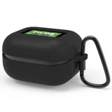 Geekria Silicone Case Cover Compatible with JBL Live Buds 4, Protective Earbuds Case with Locking Aluminum Carabiner, Charging Port Accessible, Front LED Visible (Black)
